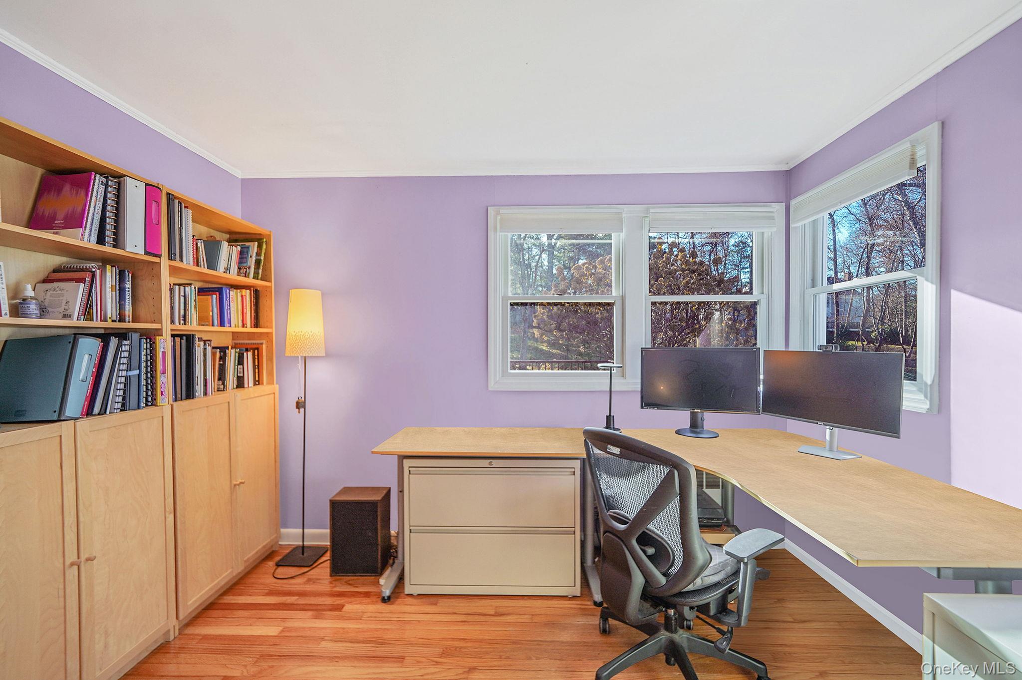 12 Harbor Beach Road Miller Place, NY 11764 - Photo 16 of 45 Office space featuring healthy amount of natural light, light wood-style flooring, and crown molding