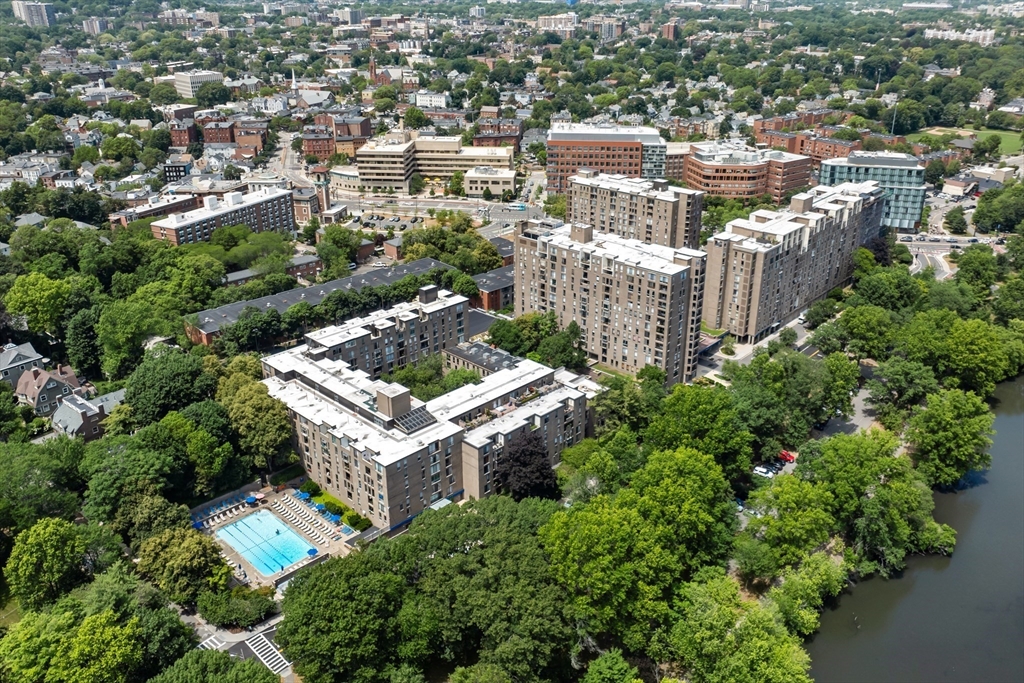 44 Washington Street, Unit 814 Brookline, MA 02445 - Photo 10 of 15 an aerial view of residential house with outdoor space and trees all around