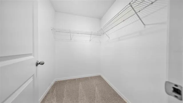 a view of a room with racks on the wall