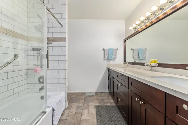 a garage with table and white walls