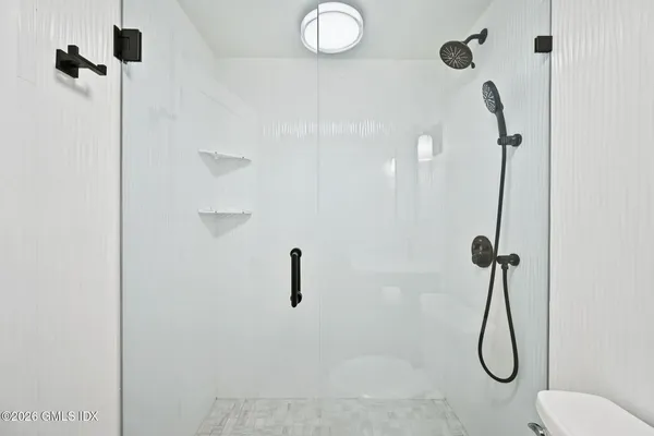 a bathroom with a shower