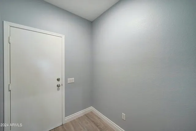 a view of small space with empty racks