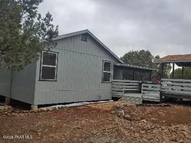 a view of a lake from a yard