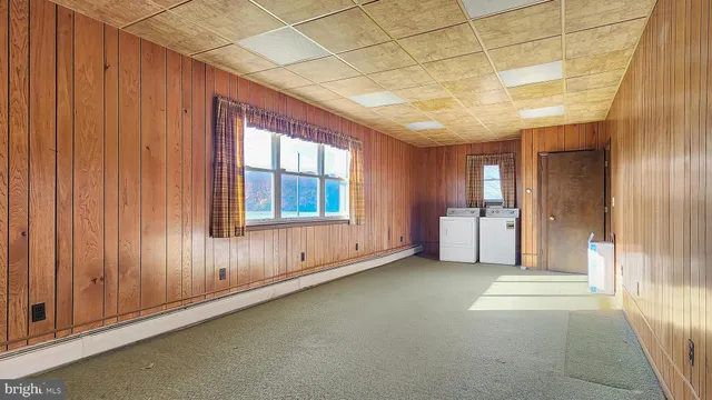 an empty room with windows