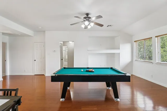 a room with table and window