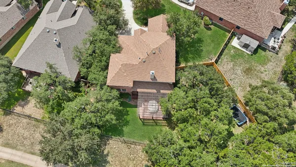 an aerial view of a house