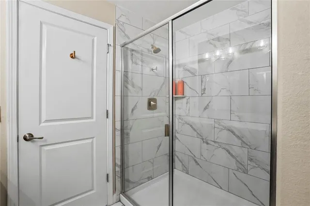 a bathroom with a shower