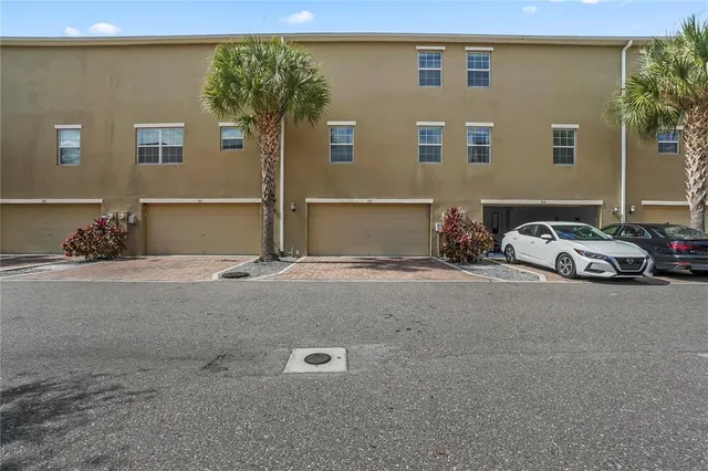 a car parked in front of a house