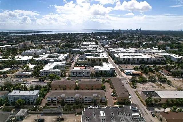 an aerial view of a city