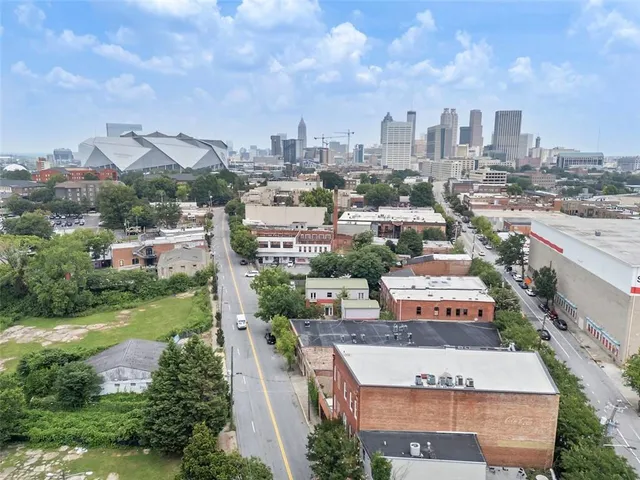 an aerial view of a city