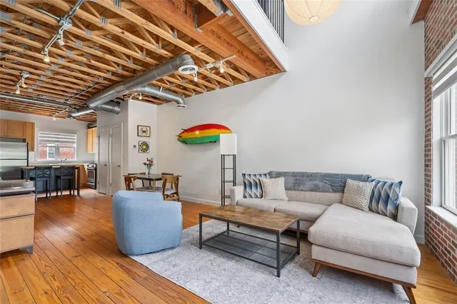 a living room with furniture