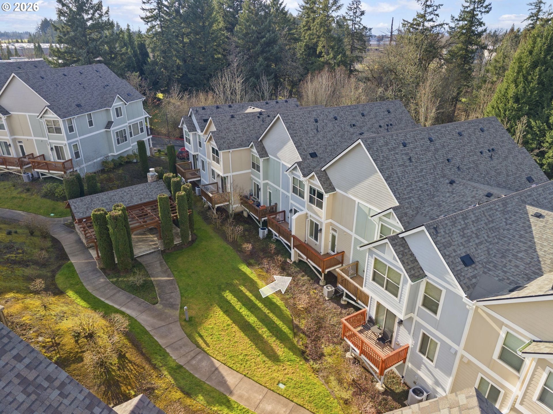 1952 Northeast 48th Way Hillsboro, OR 97124 - Photo 38 of 43 an aerial view of a house with a yard basket ball court and outdoor seating