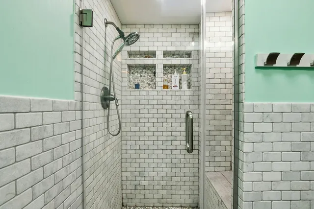 a bathroom with a shower