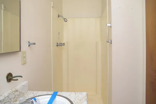 a bathroom with a shower