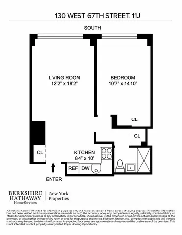 $4,600 | 130 West 67th Street, Unit 11J | Upper West Side
