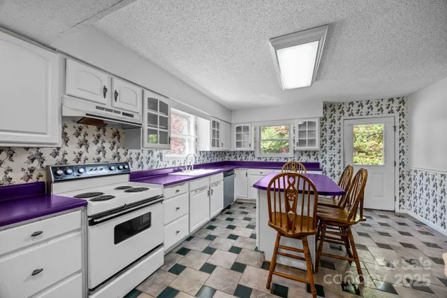a kitchen with stainless steel appliances a sink and cabinets