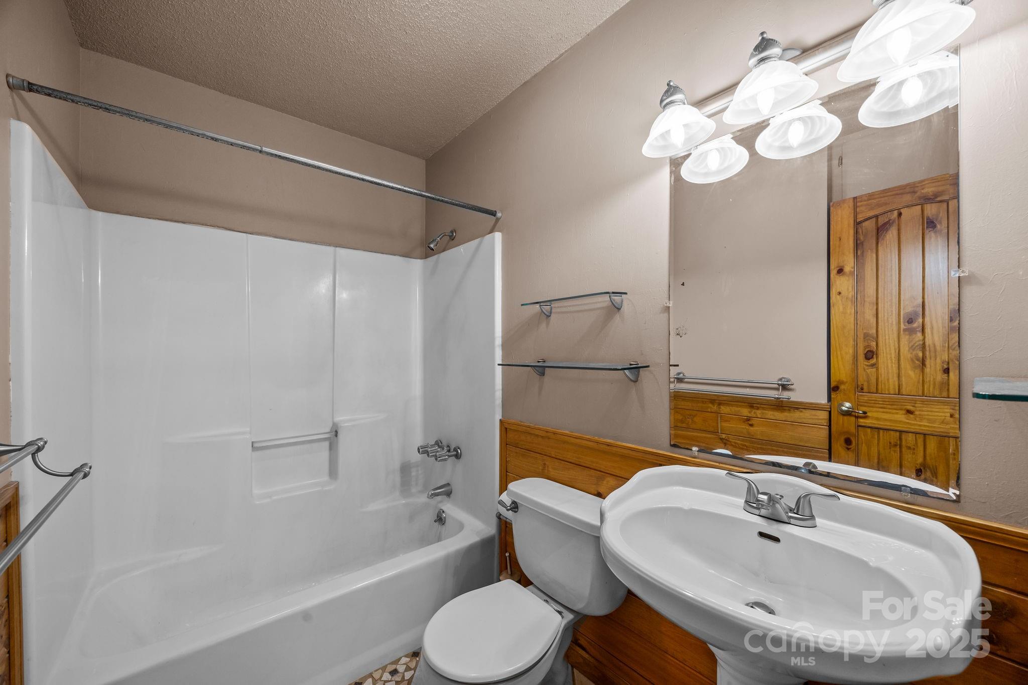 473 Eli Capps Road Zirconia, NC 28790 - Photo 28 of 37 a bathroom with a sink a toilet and bathtub