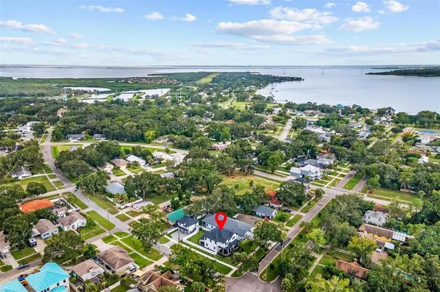 a view of city and mountain