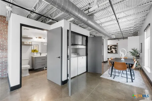 a workspace with furniture