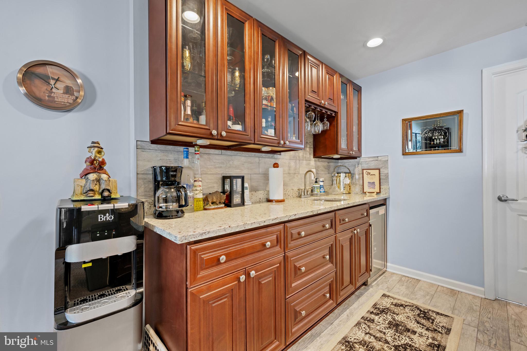 313 Lennox Drive Fallston, MD 21047 - Photo 50 of 66 Bar area, tasteful backsplash, light wood cabinets