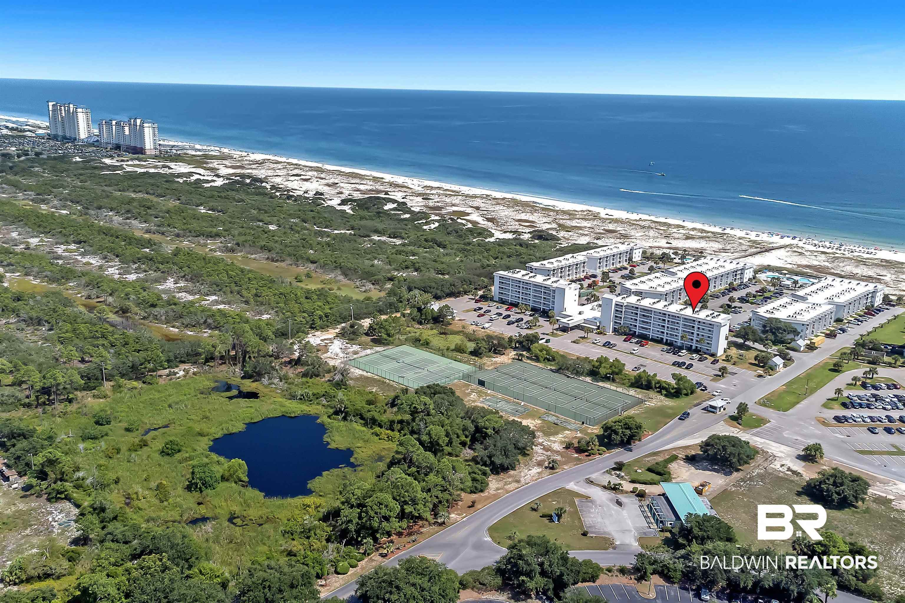400 Plantation Road, Unit 4112 Gulf Shores, AL 36542 - Photo 1 of 55 Birds eye view of property with a water view and a beach view