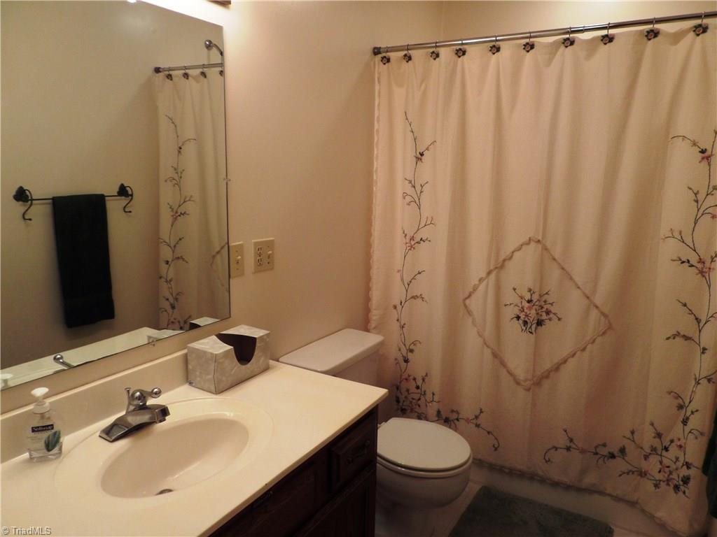 3308 Doub Road East Bend, NC 27018 - Photo 18 of 27 Hall bathroom with neutral dcor and a tub/shower combination.
