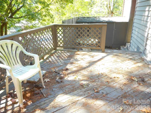 a view of a wooden bench