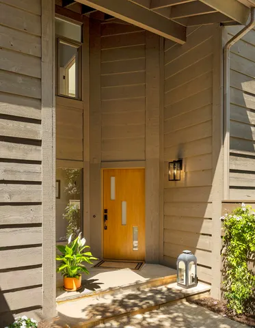 a view of a door of the house