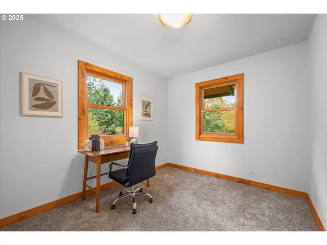 a view of a hallway with closet