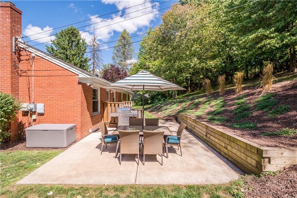 8 Thornridge Road Pittsburgh, PA 15202 - Photo 15 of 18 A large concrete patio is found off of the kitchen. This outdoor entertaining space is so quiet and peaceful. It's hard to believe you're minutes from shopping and access to I-279.