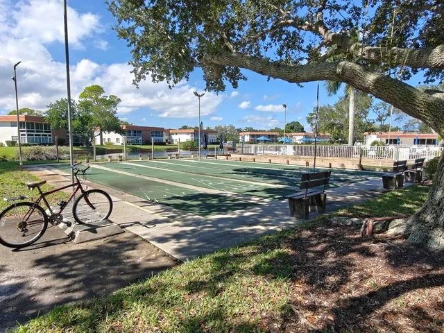 a view of a table and chairs in backyard of the house