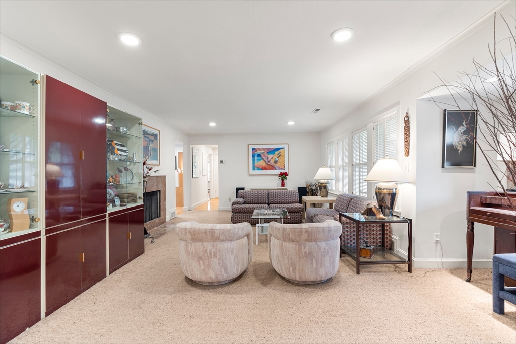 140 Paulson Road Newton, MA 02468 - Photo 5 of 23 a living room with furniture kitchen view and a refrigerator