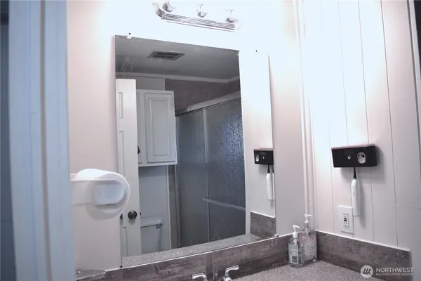a bathroom with a shower