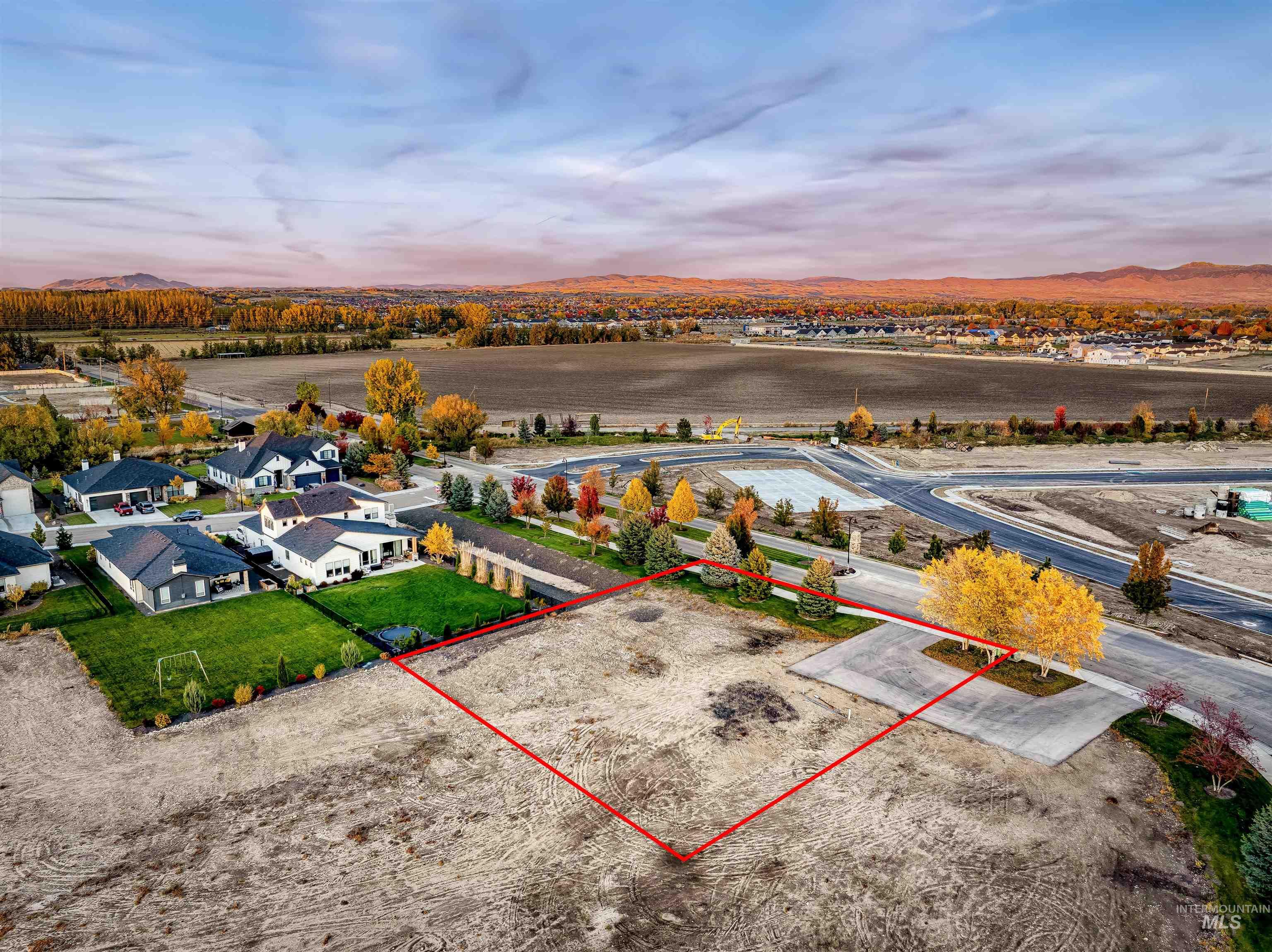 21583 River Ranch Lane Star, ID 83669 - Photo 13 of 26 Aerial view of residential area with property boundaries highlighted