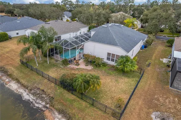 an aerial view of a house