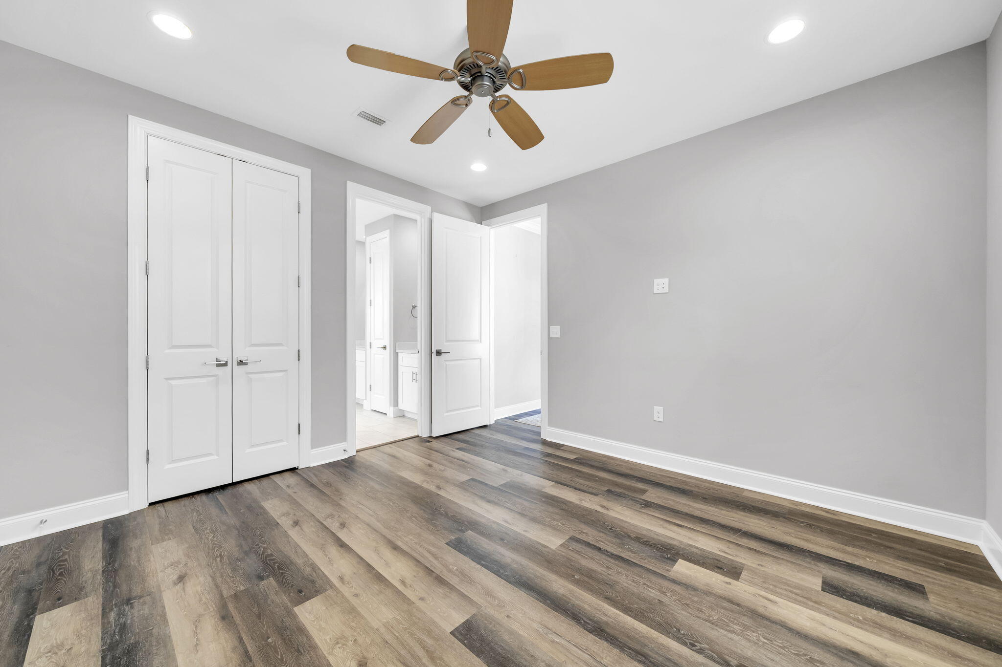 304 Windrow Way Inlet Beach Inlet Beach, FL 32461 - Photo 36 of 70 wooden floor in an empty room with a chandelier fan