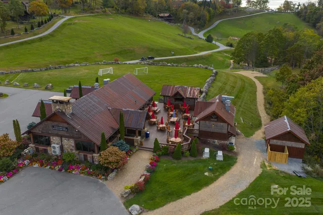 an aerial view of a house