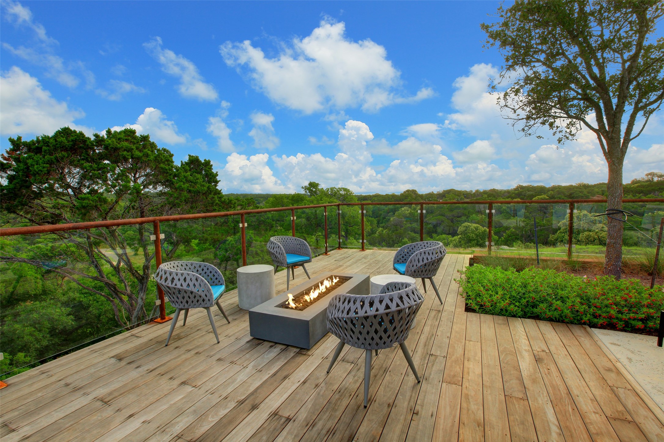 2005 Sundown Trail Georgetown, TX 78628 - Photo 16 of 18 a view of a roof deck with couches and wooden floor
