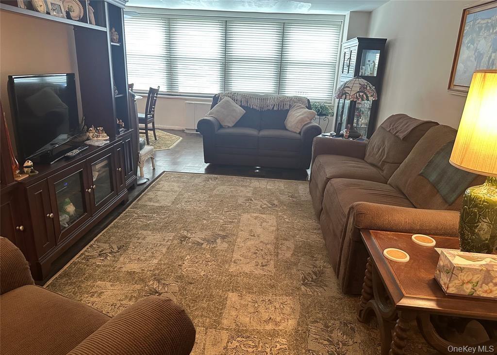 18-35 Corporal Kennedy Street, Unit 1F Queens, NY 11360 - Photo 3 of 9 a living room with furniture and a flat screen tv