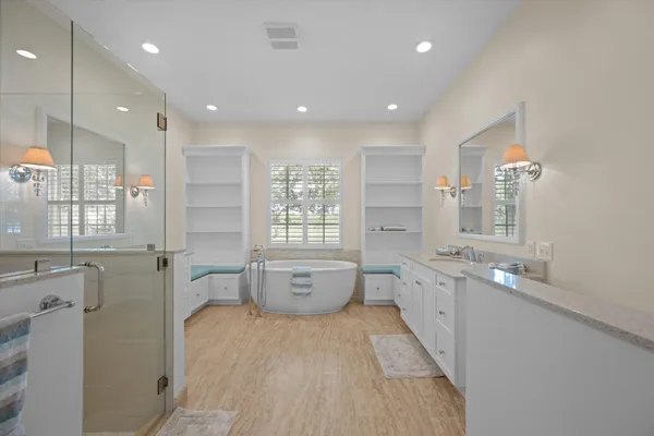 a view of a kitchen with a sink and cabinets