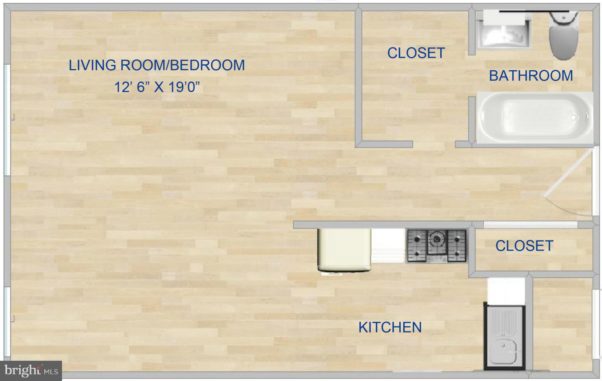 1601 18th Street Northwest, Unit 608 Washington, DC 20009 - Photo 9 of 9 Floor Plan 608