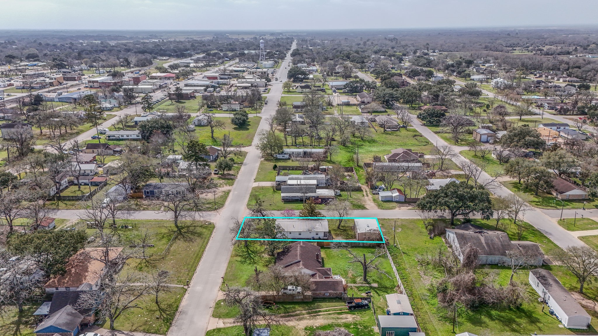 1310 Brazos Street Hempstead, TX 77445 - Photo 43 of 43 an aerial view of residential houses with outdoor space and trees