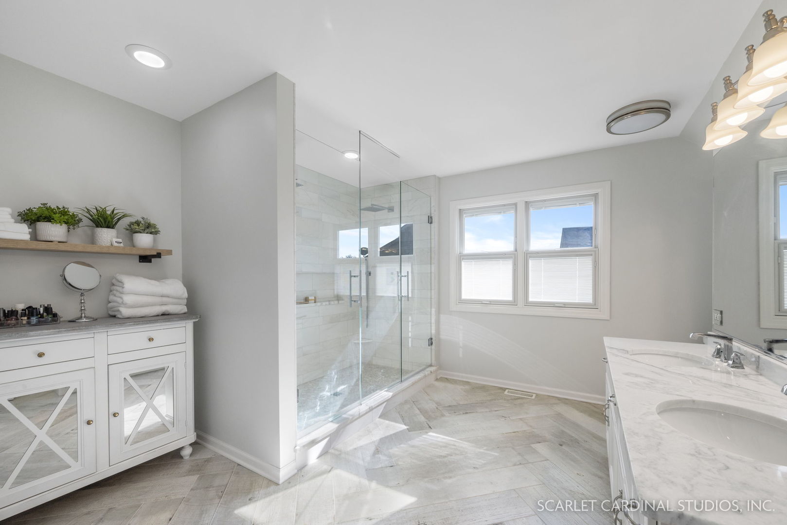 4860 Snapjack Circle Naperville, IL 60564 - Photo 14 of 35 a bathroom with a granite countertop sink and shower