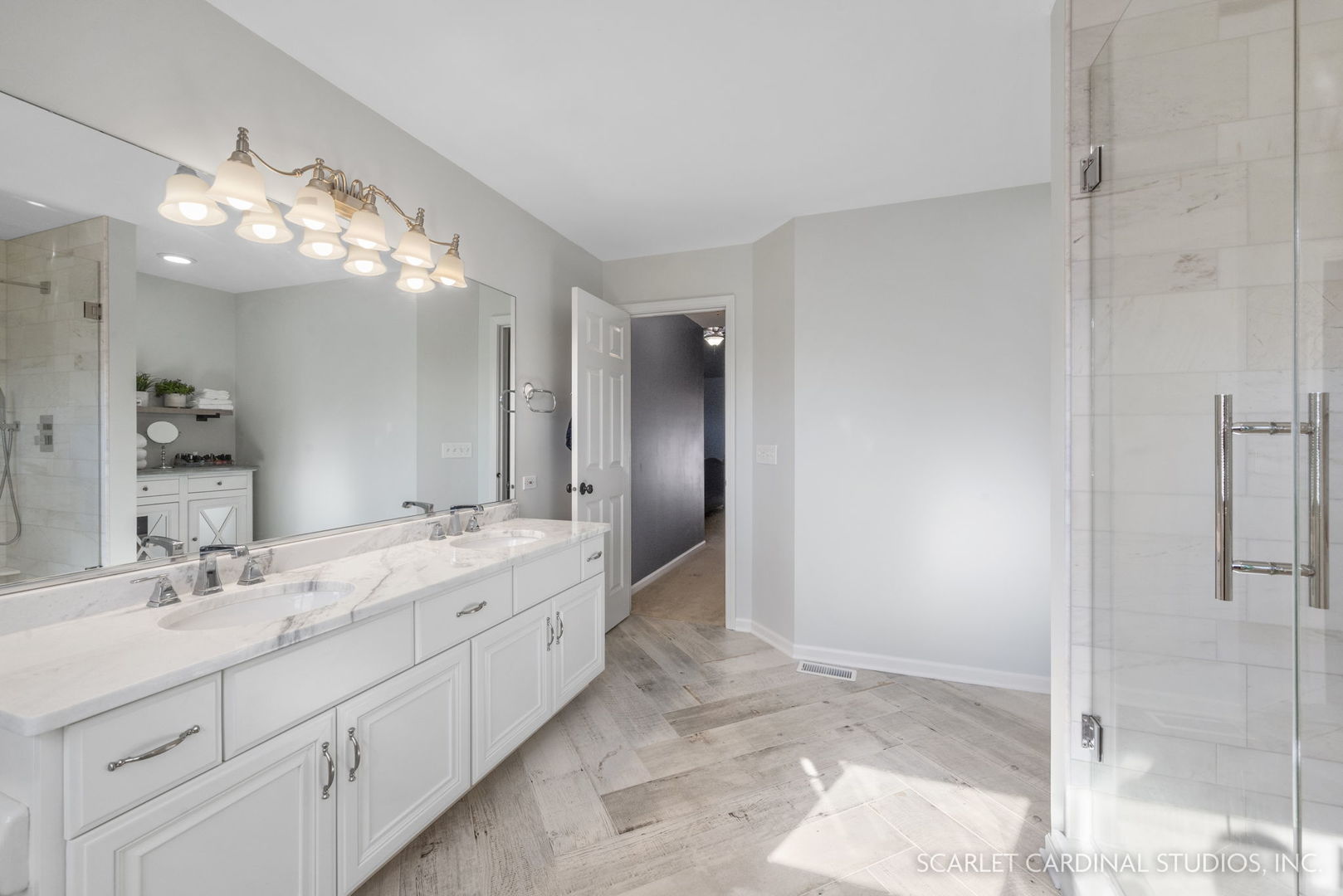 4860 Snapjack Circle Naperville, IL 60564 - Photo 15 of 35 a spacious bathroom with a double vanity sink mirror and shower