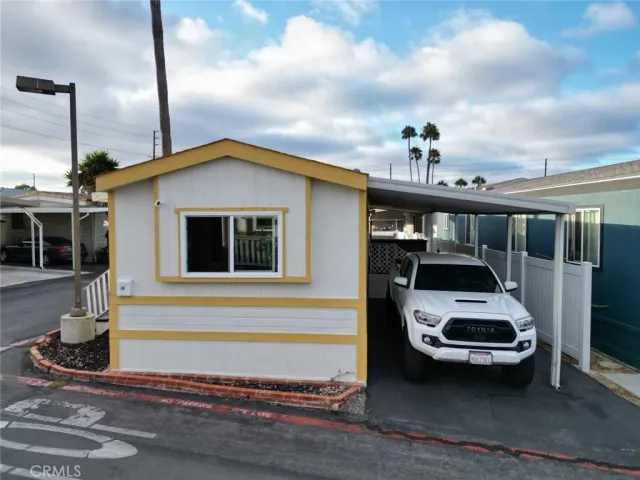 a car parked in front of a house