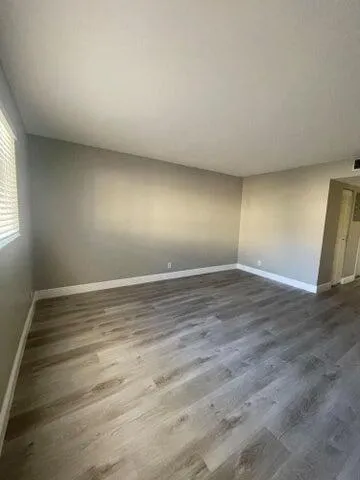 an empty room with a window