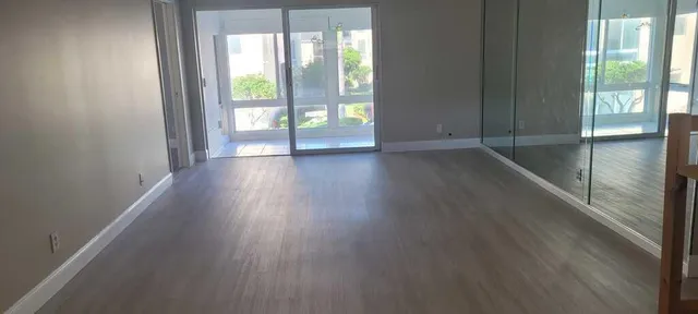 a view of a bathroom with sliding glass door