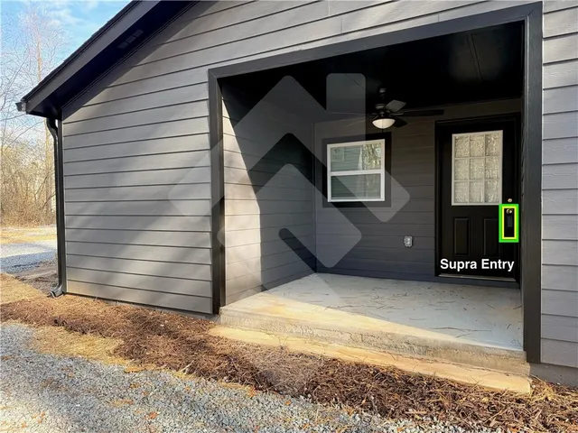 a view of front door of house