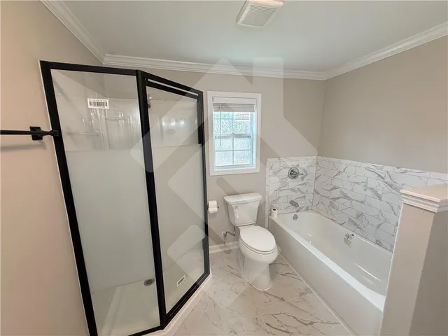 a bathroom with a bathtub