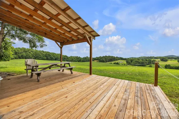 a view of a park with wooden floor